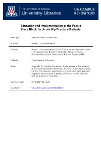 Education and Implementation of the Fascia Iliaca Block for Acute Hip Fracture Patients