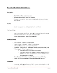 Guidelines for Referees on Small Field