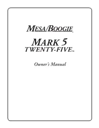 Mesa Mark Iv Manual