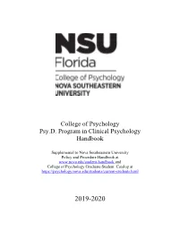 Psy.D. Handbook 2019-2020