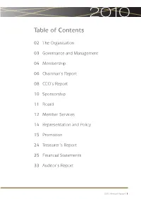 Table of Contents