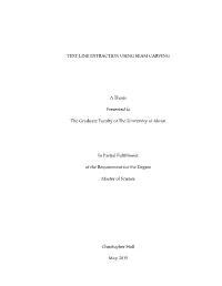 TEXT LINE EXTRACTION USING SEAM CARVING a Thesis