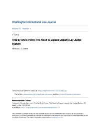 The Need to Expand Japan's Lay Judge System
