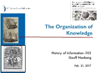 The Organization of Knowledge