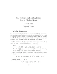 The Rational and Jordan Forms Linear Algebra Notes
