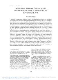 Artist Versus Anatomist, Models Against Dissection: Paul Zeiller of Munich and the Revolution of 1848