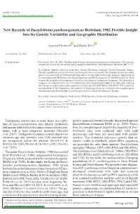 Bertolani, 1982 Provide Insight Into Its Genetic Variability and Geographic Distribution