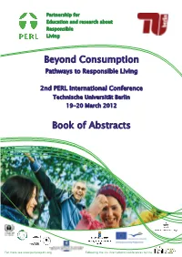 Beyond Consumption Book of Abstracts