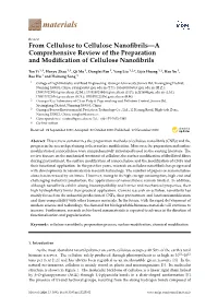 From Cellulose to Cellulose Nanofibrils—A Comprehensive