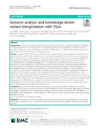 Genome Analysis and Knowledge