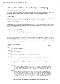 Linux Command Line: Aliases, Prompts and Scripting