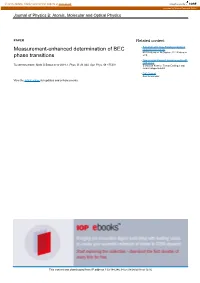 Measurement-Enhanced Determination of BEC Phase Transitions