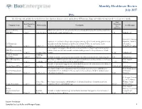 Monthly Healthcare Review July 2017
