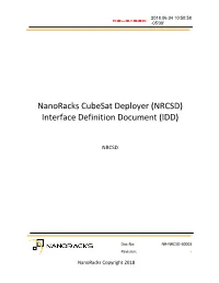 NRCSD) Interface Definition Document (IDD