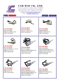 Speed Sensor for Nissan Cw-Ss-0147