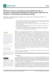 Different Classes of Antidepressants Inhibit the Rat Α7 Nicotinic Acetylcholine Receptor by Interacting Within the Ion Channel: a Functional and Structural Study