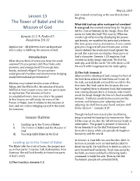 Lesson 13 the Tower of Babel and the Mission Of