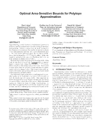 Optimal Area-Sensitive Bounds for Polytope Approximation