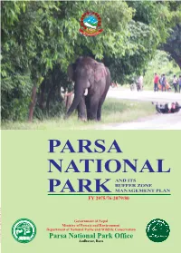 Parsa National Park and Its Buffer Zone Management Plan