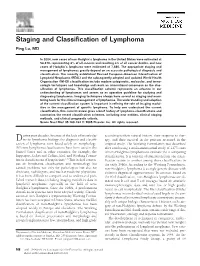 Staging and Classification of Lymphoma