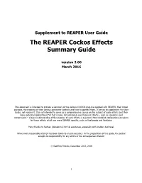 The REAPER Cockos Effects Summary Guide