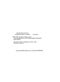 University Microfilms, Inc., Ann Arbor, Michigan the UNIVERSITY of OKLAHOMA