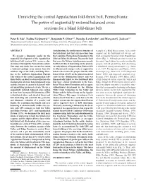Unraveling the Central Appalachian Fold-Thrust Belt, Pennsylvania: the Power of Sequentially Restored Balanced Cross Sections for a Blind Fold-Thrust Belt