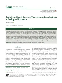 A Review of Approach and Applications in Ecological Research