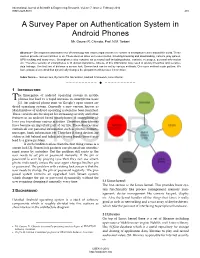 A Survey Paper on Authentication System in Android Phones Mr