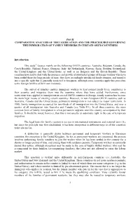 Comparative Analysis of Laws and Procedures Governing