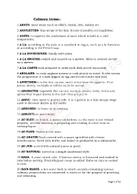 Culinary Terms