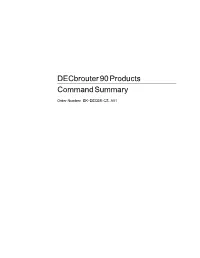 Decbrouter 90 Products Command Summary
