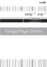 Emagic Player Edition User's Manual