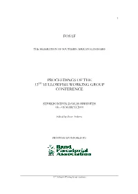 Fosaf Proceedings of the 13Th Yellowfish Working