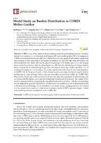 Model Study on Burden Distribution in COREX Melter Gasifier