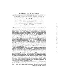 MONOCYTES CAN BE INDUCED by LIPOPOLYSACCHARIDE-TRIGGERED T LYMPHOCYTES to EXPRESS FUNCTIONAL FACTOR VII/Viia PROTEASE ACTIVITY B