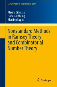 Nonstandard Methods in Ramsey Theory and Combinatorial Number Theory Lecture Notes in Mathematics 2239 1