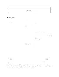 Notes for Lecture 2