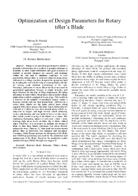 Optimization of Design Parameters for Rotary Tiller's Blade