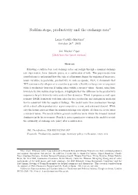 Sudden Stops, Productivity and the Exchange Rate∗
