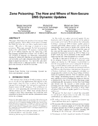 Zone Poisoning: the How and Where of Non-Secure DNS Dynamic Updates