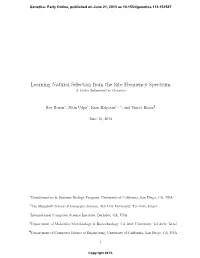 Learning Natural Selection from the Site Frequency Spectrum a Letter Submitted to Genetics