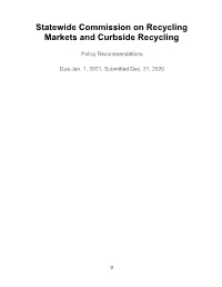 Preliminary Policy Recommendations Report Submitted December 21 2020