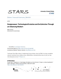 Technological Evolution and De-Extinction Through an Advancing Medium