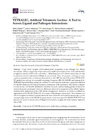 TETRALEC, Artificial Tetrameric Lectins