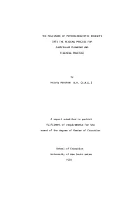 The Relevance of Psycholinguistic Insights