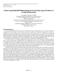A New Fuzzy DEA/AHP Methodology for the Facility Layout Problem in a Fuzzy Environment
