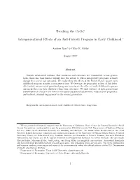 Breaking the Cycle? Intergenerational Effects Of