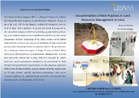 Documentation of Best Practices in Land Resources Management in India