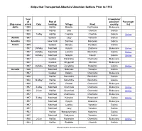 Passenger Lists by Ship Name
